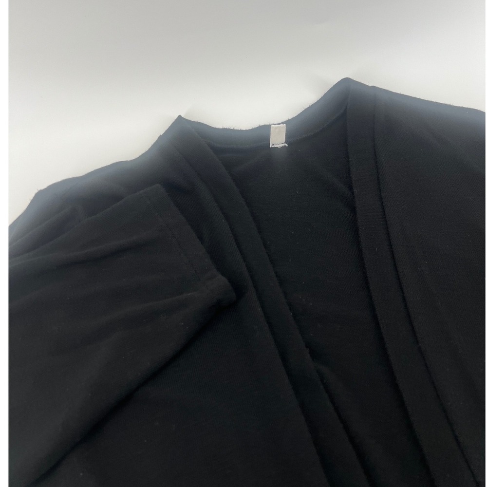 Unbranded Open Front Cardigan Women 2X 18W-20W Black Lightweight Jersey Knit